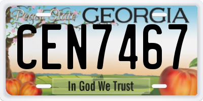 GA license plate CEN7467
