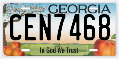 GA license plate CEN7468
