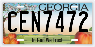 GA license plate CEN7472