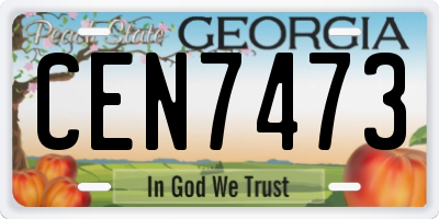 GA license plate CEN7473