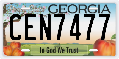 GA license plate CEN7477