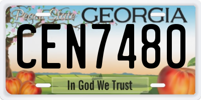 GA license plate CEN7480