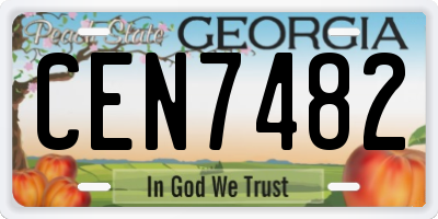 GA license plate CEN7482