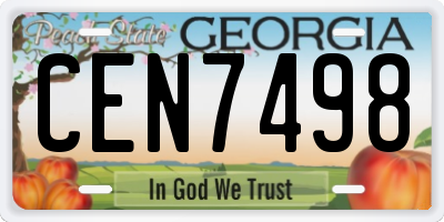 GA license plate CEN7498