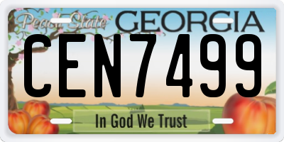 GA license plate CEN7499