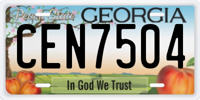 GA license plate CEN7504