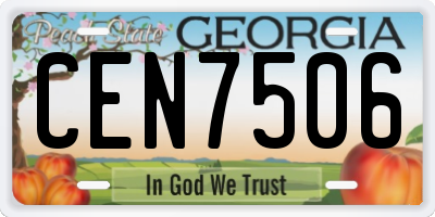 GA license plate CEN7506