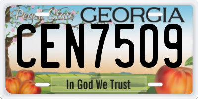 GA license plate CEN7509