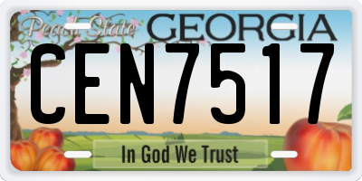 GA license plate CEN7517