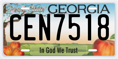 GA license plate CEN7518
