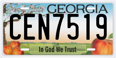 GA license plate CEN7519