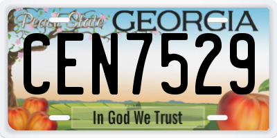 GA license plate CEN7529