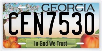 GA license plate CEN7530