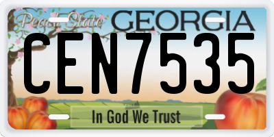 GA license plate CEN7535