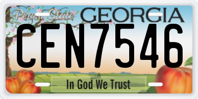 GA license plate CEN7546