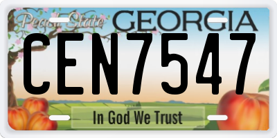 GA license plate CEN7547