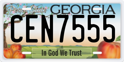 GA license plate CEN7555