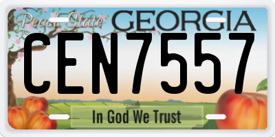 GA license plate CEN7557