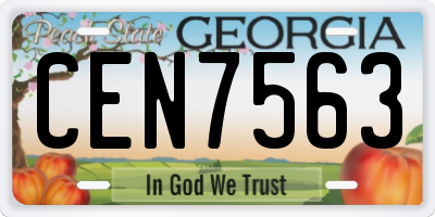 GA license plate CEN7563