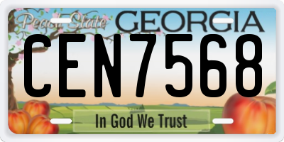 GA license plate CEN7568