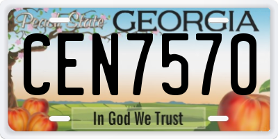 GA license plate CEN7570