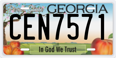 GA license plate CEN7571