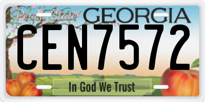 GA license plate CEN7572