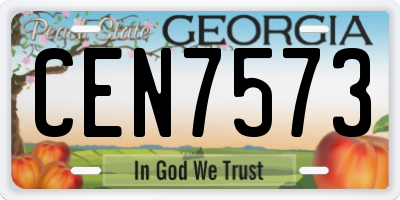 GA license plate CEN7573