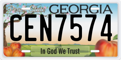 GA license plate CEN7574