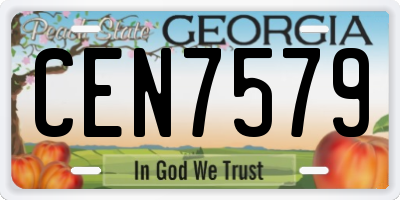 GA license plate CEN7579