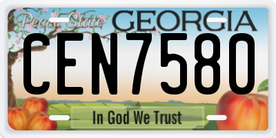 GA license plate CEN7580