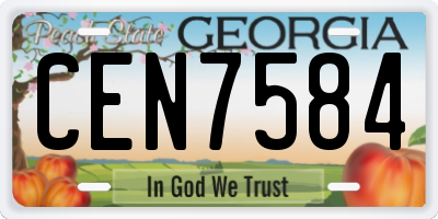 GA license plate CEN7584