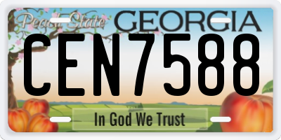 GA license plate CEN7588