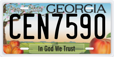 GA license plate CEN7590