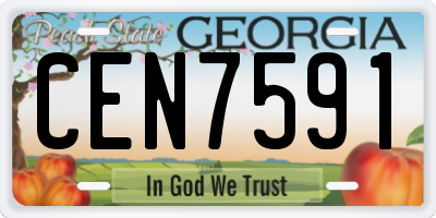 GA license plate CEN7591