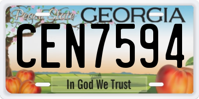 GA license plate CEN7594