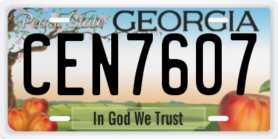 GA license plate CEN7607