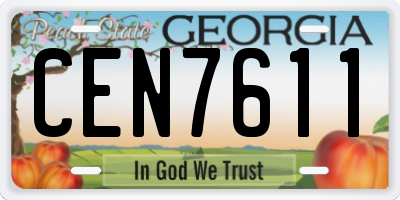 GA license plate CEN7611