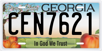 GA license plate CEN7621
