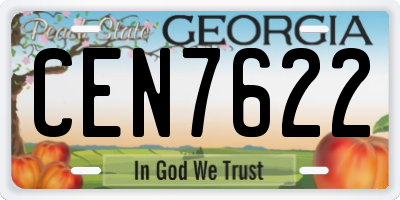 GA license plate CEN7622