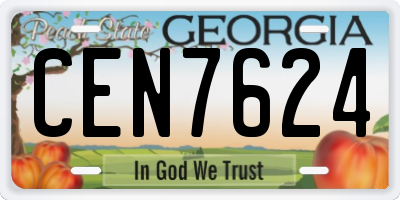 GA license plate CEN7624
