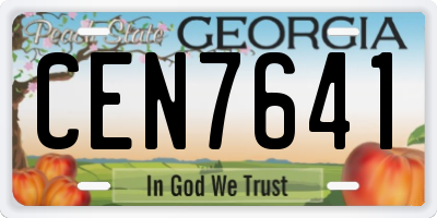 GA license plate CEN7641
