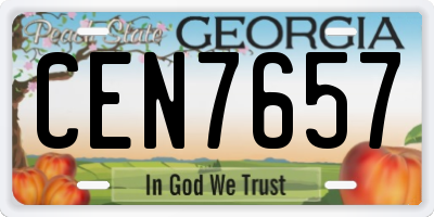GA license plate CEN7657