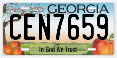 GA license plate CEN7659