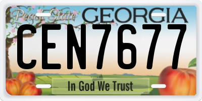 GA license plate CEN7677