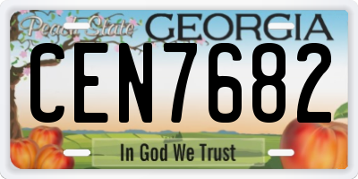 GA license plate CEN7682