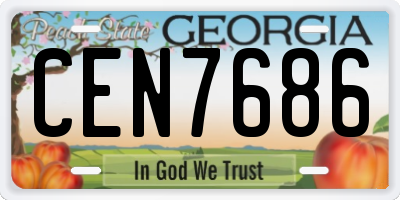 GA license plate CEN7686