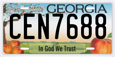 GA license plate CEN7688