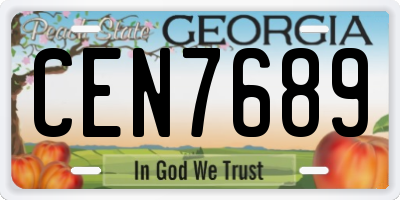 GA license plate CEN7689