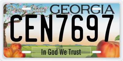 GA license plate CEN7697